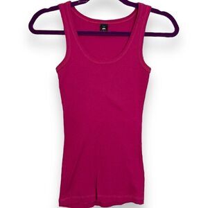 Points Sportswear Tank Top Womens Large Pink Retro Ribbed Knit Athletic Academia